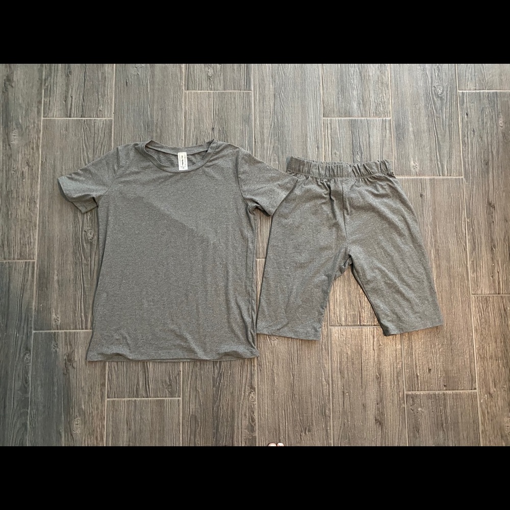biker short t shirt set
